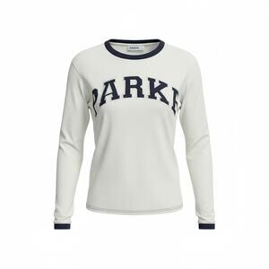 Parke Varsity Logo Long Sleeve Tee White Navy L/XL